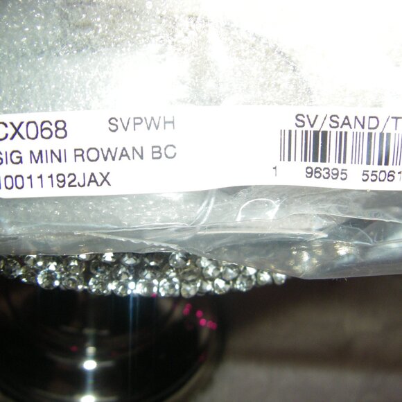 Coach Rowan MINI BAG CHARM Signature Canvas CX068 Sv/Sand/Taupe New Sealed - Picture 4 of 6